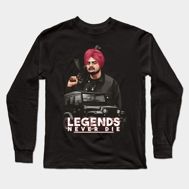 Sidhu Moose Wala: Legend Never Die Long Sleeve T-Shirt by ShoppyBubble